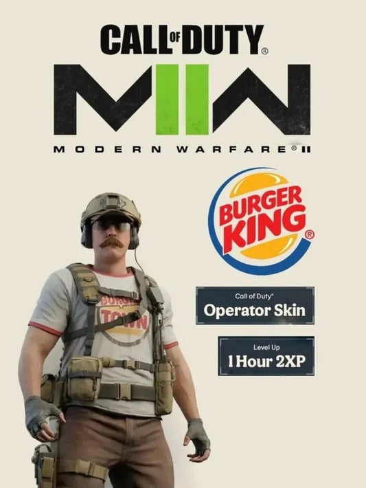 Call of Duty: Modern Warfare 2 & 3 - Burger King Skin + 1 Hour 2XP DLC GLOBAL - PlayNate