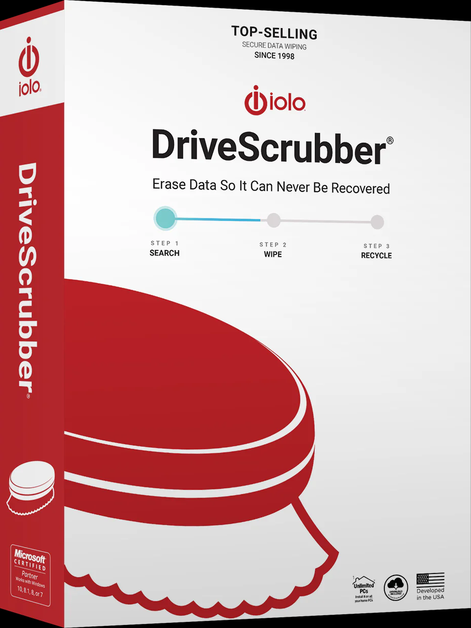 iolo DriveScrubber - 1 Device, 1 Year PC Key GLOBAL